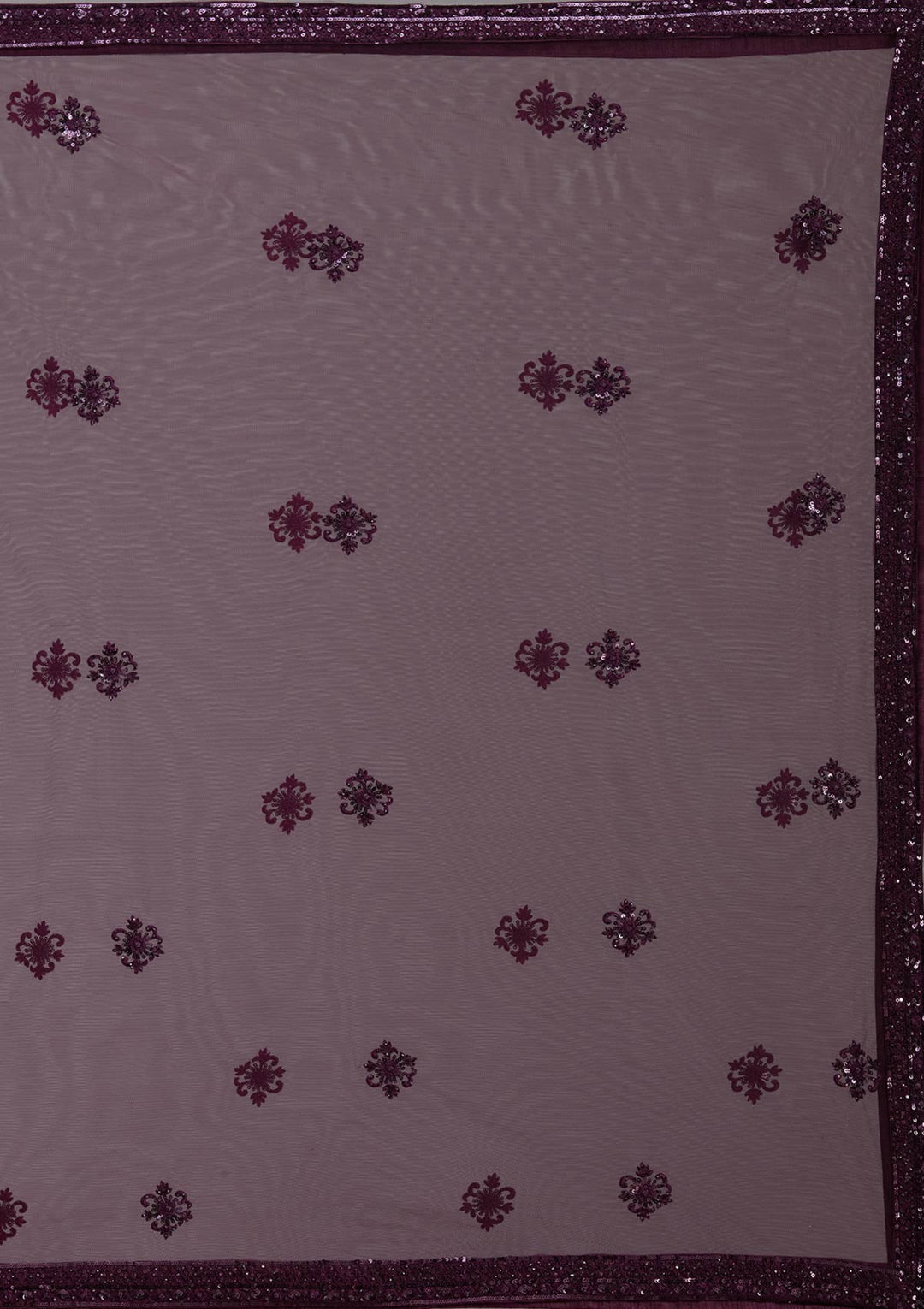 Wine Cutdana Net Readymade Lehenga-koskii