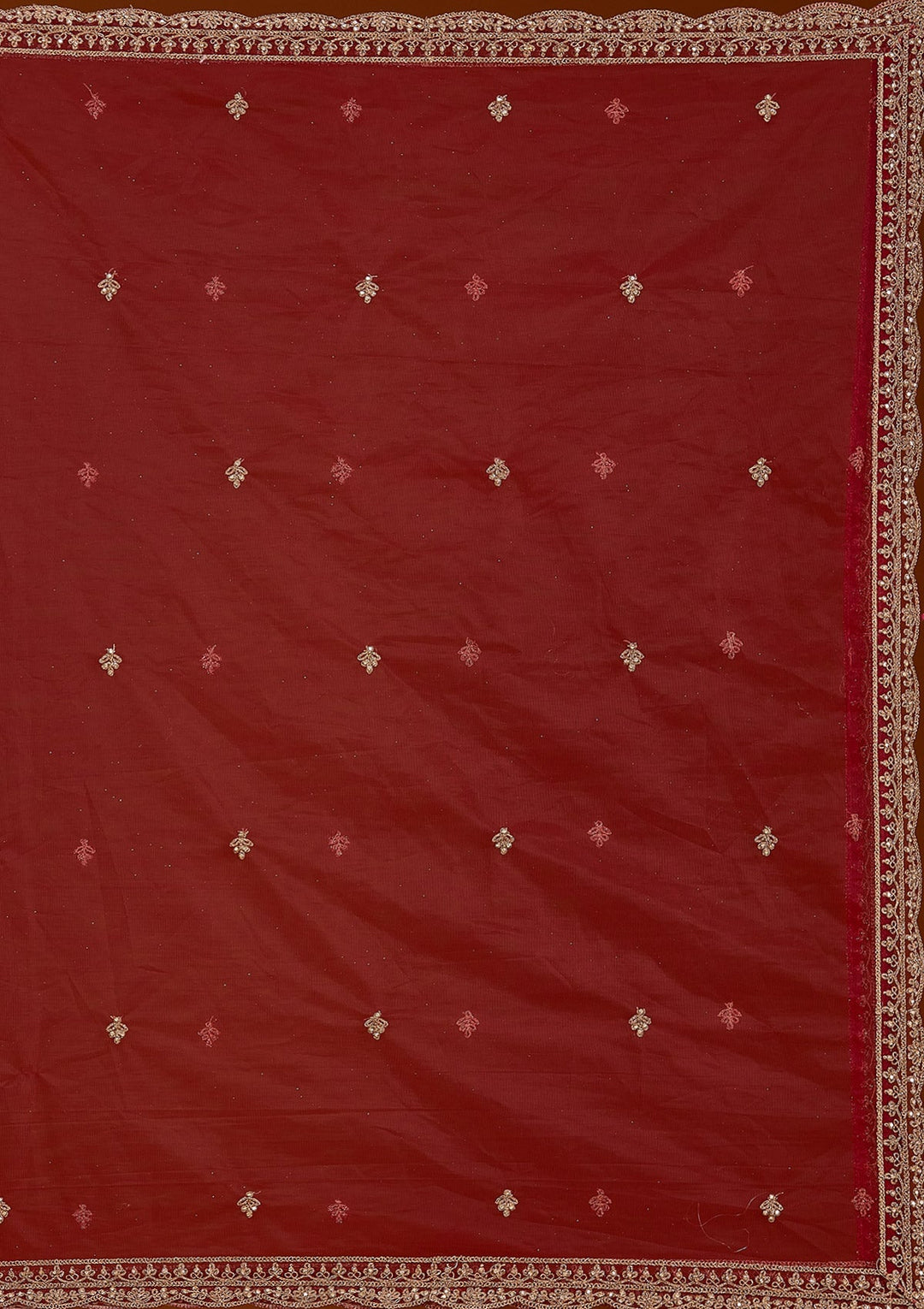 Maroon Zariwork Net Readymade Lehenga-koskii