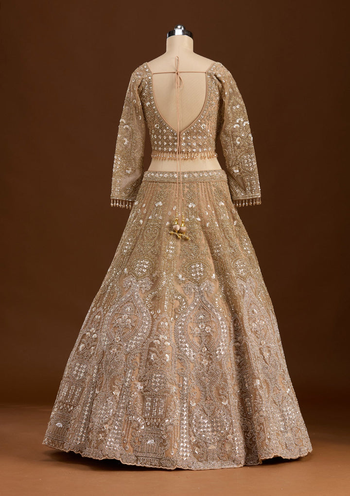 Gold Stonework (Gold) Net Readymade Lehenga-koskii