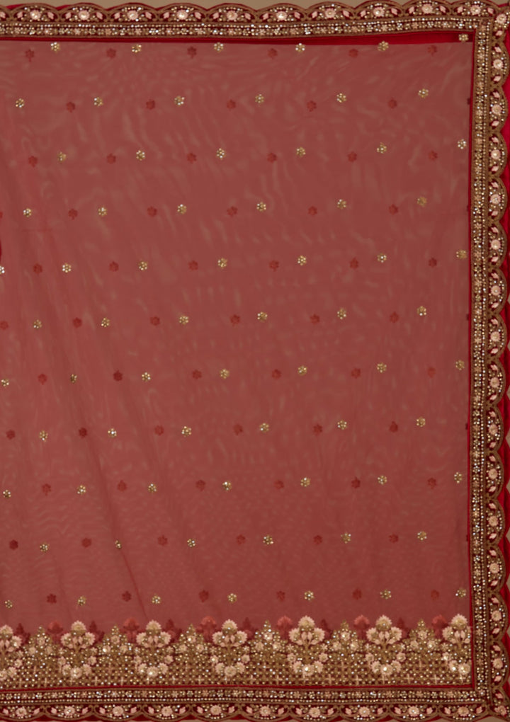 Maroon Cording Velvet Readymade Lehenga-koskii