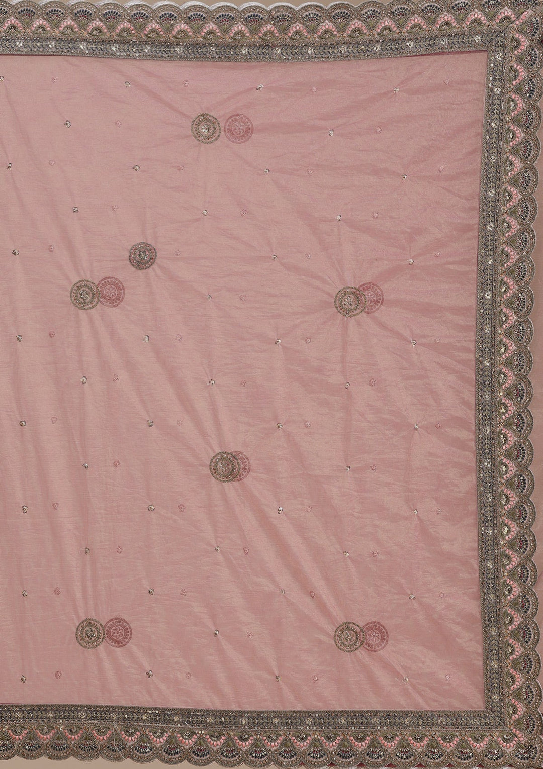Pink Cording Net Readymade Lehenga-koskii