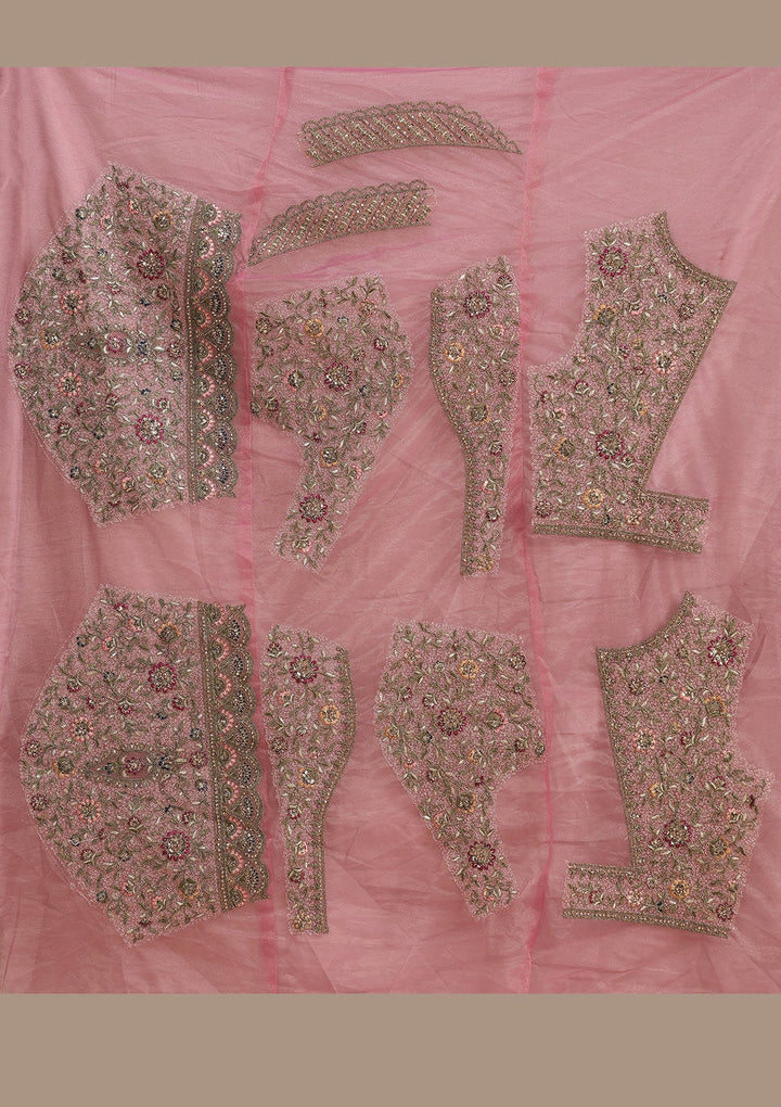 Pink Cording Net Readymade Lehenga-koskii