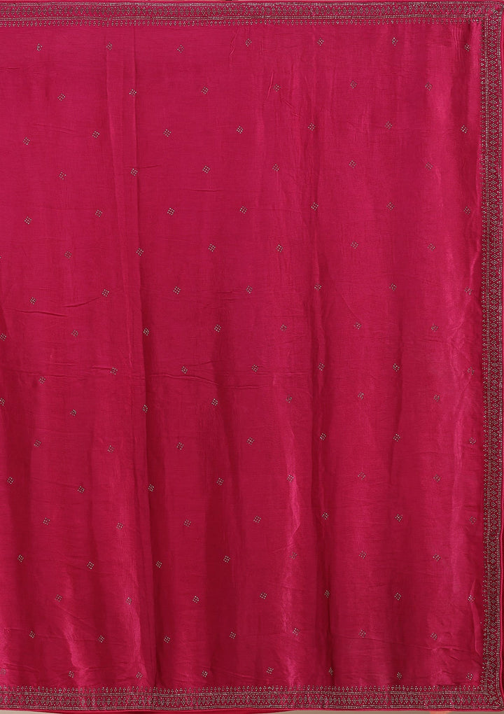 Rani Pink Sequins Semi Crepe Readymade Lehenga-koskii