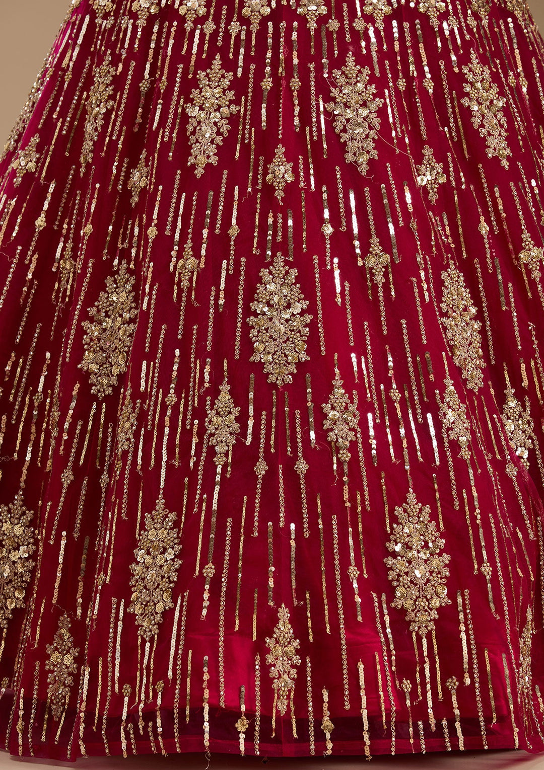 Rani Pink Sequins Net Readymade Lehenga-koskii