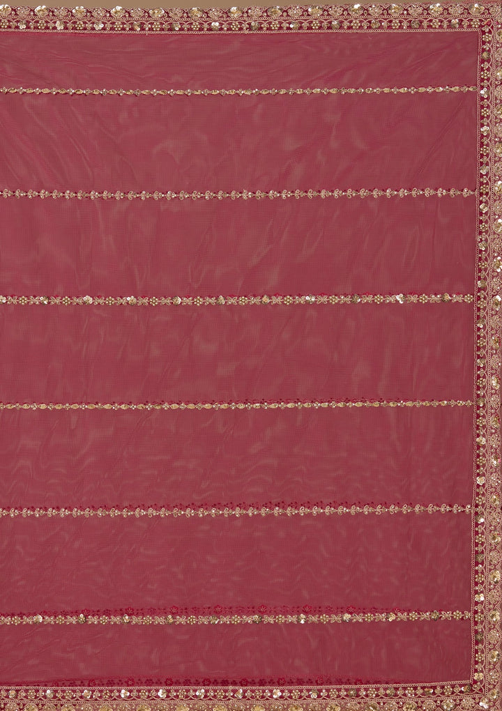 Rani Pink Sequins Net Readymade Lehenga-koskii