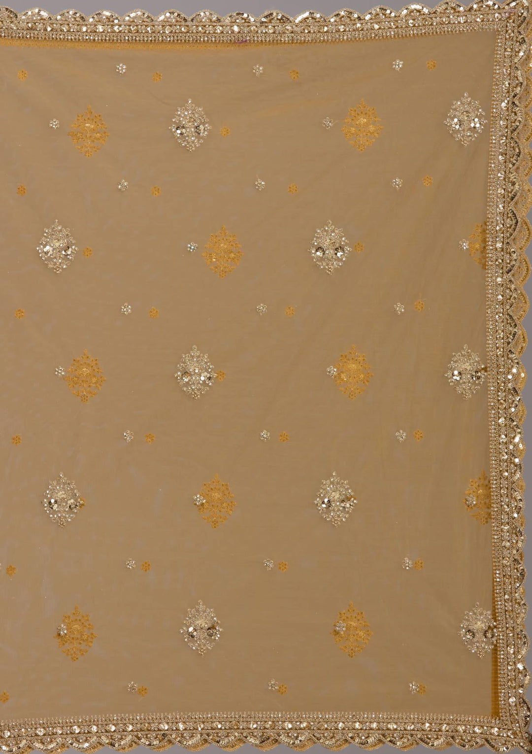 Mustard Cording Banarasi Readymade Lehenga-koskii