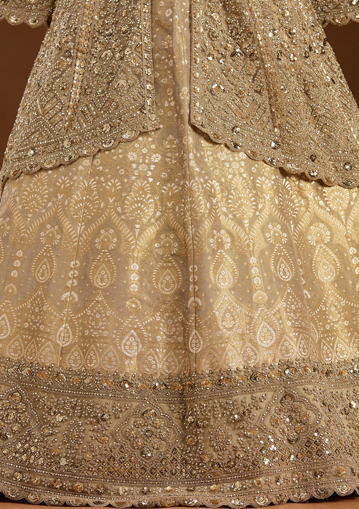 Gold Sequins Net Readymade Lehenga-koskii