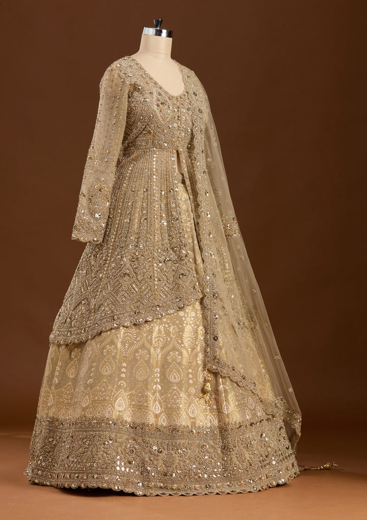 Gold Sequins Net Readymade Lehenga-koskii