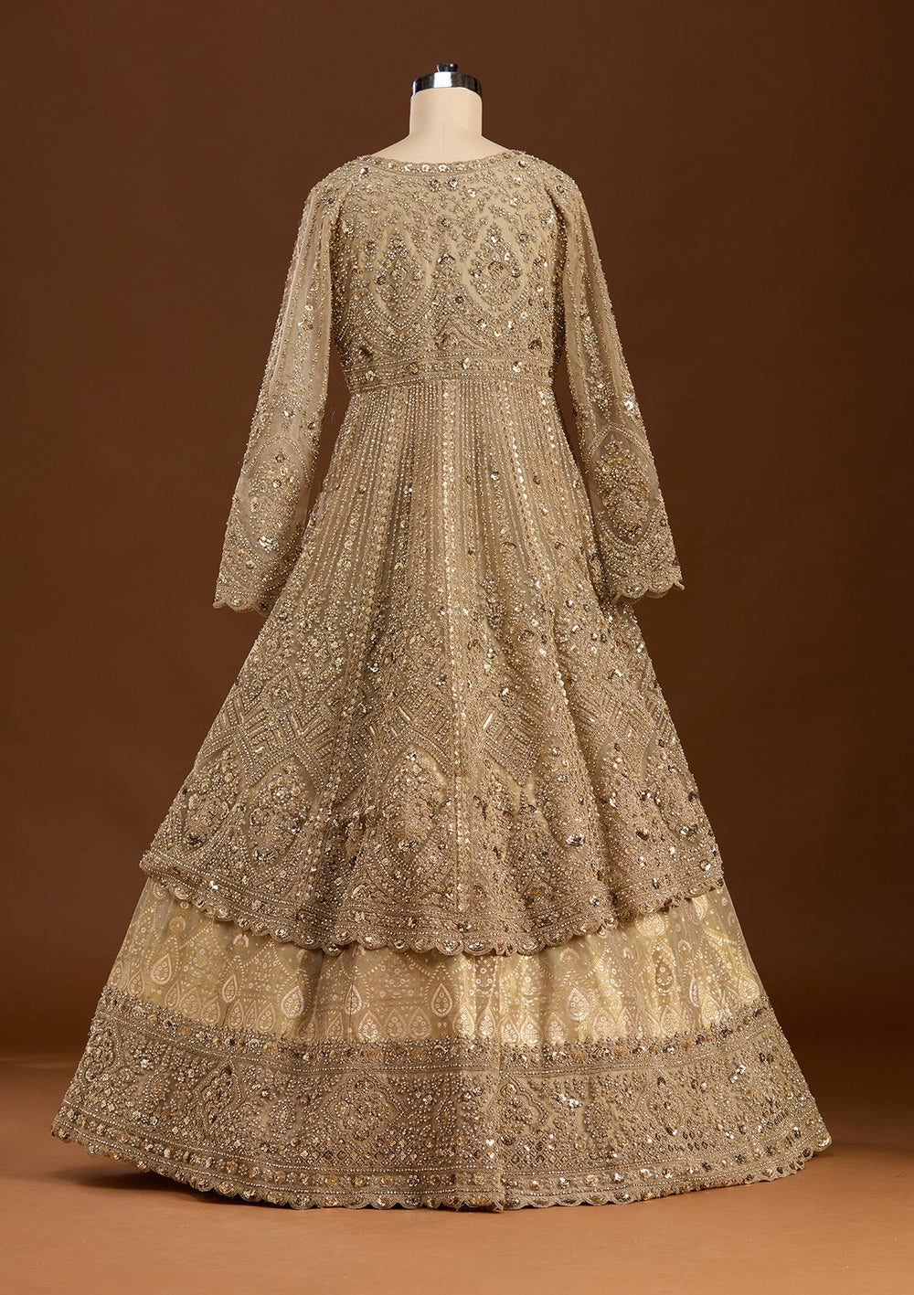 Gold Sequins Net Readymade Lehenga-koskii