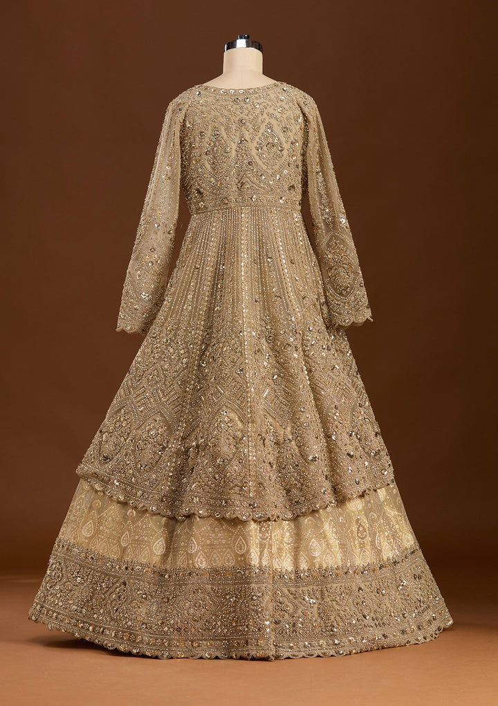 Gold Sequins Net Readymade Lehenga-koskii