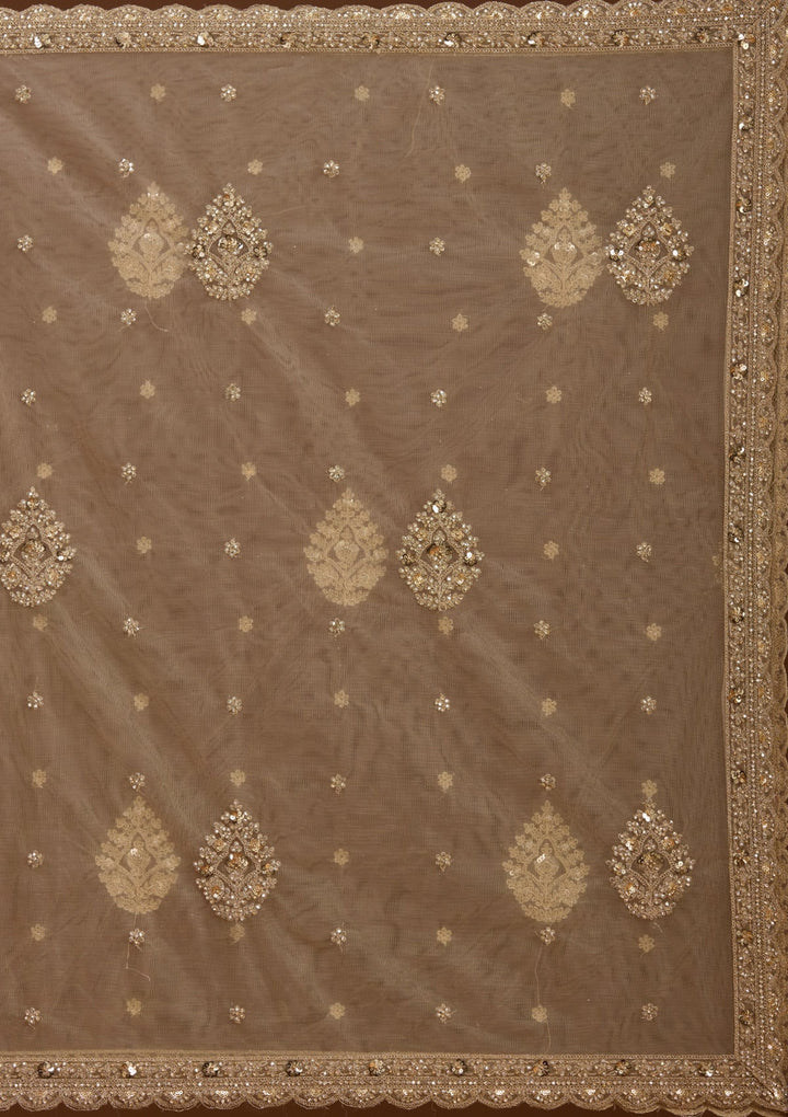 Gold Sequins Net Readymade Lehenga-koskii