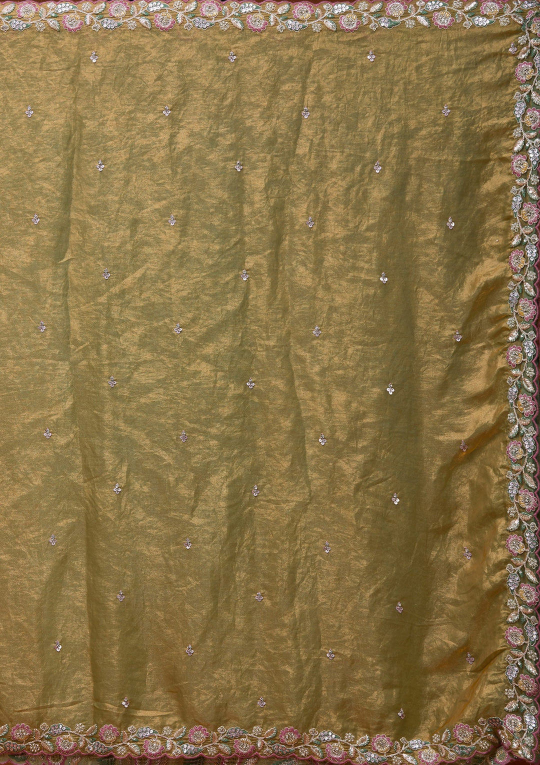 Cream Cording Tissue Readymade Lehenga_Koskii