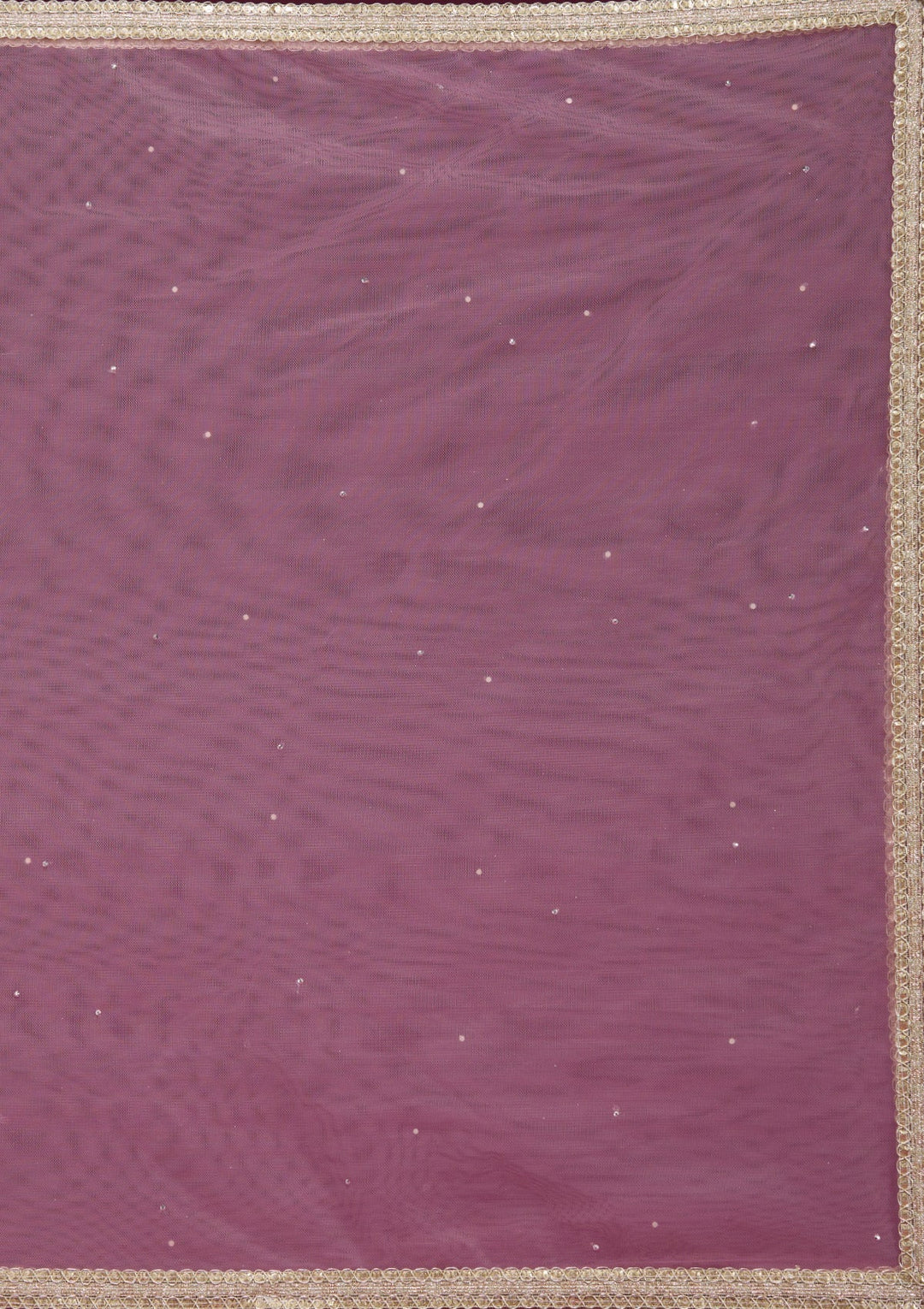 Pink Mirrorwork Soft Raw Silk Readymade Lehenga-Koskii