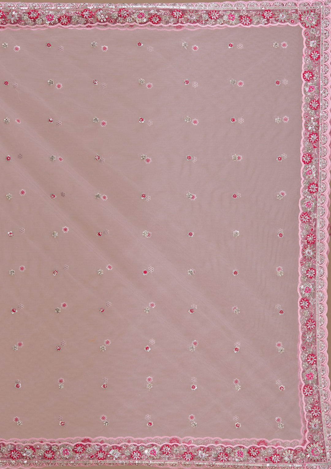 Rani Pink Sequins Silk Readymade Lehenga-Koskii