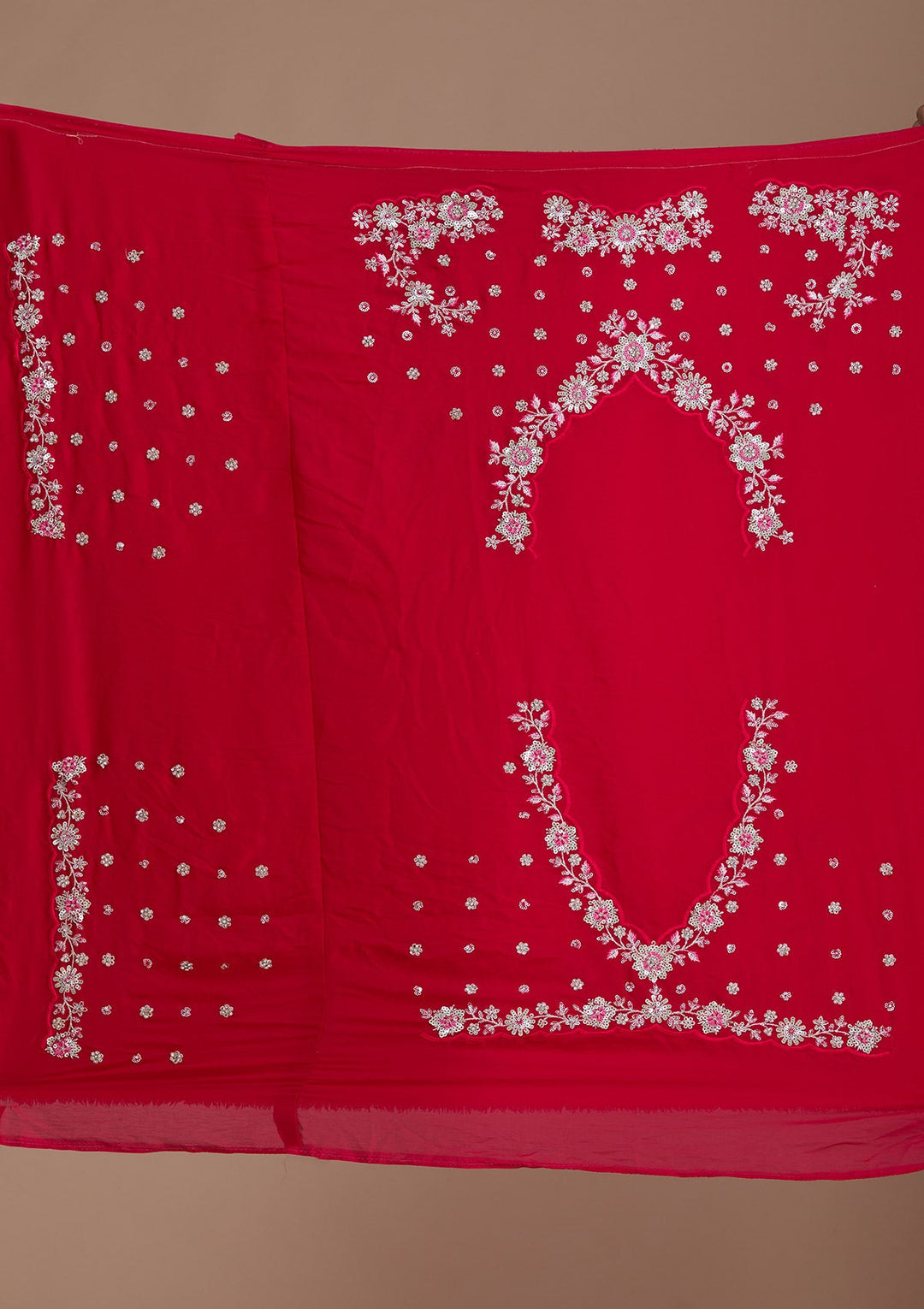 Rani Pink Sequins Silk Readymade Lehenga-Koskii