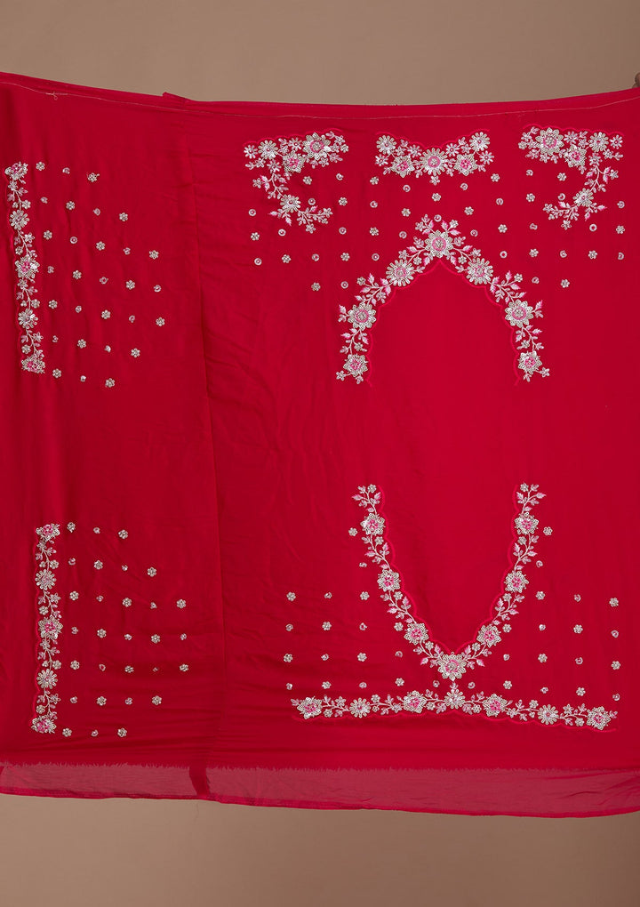 Rani Pink Sequins Silk Readymade Lehenga-Koskii