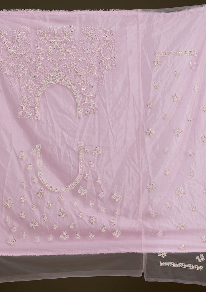 Pink Sequins Net Readymade Lehenga-Koskii