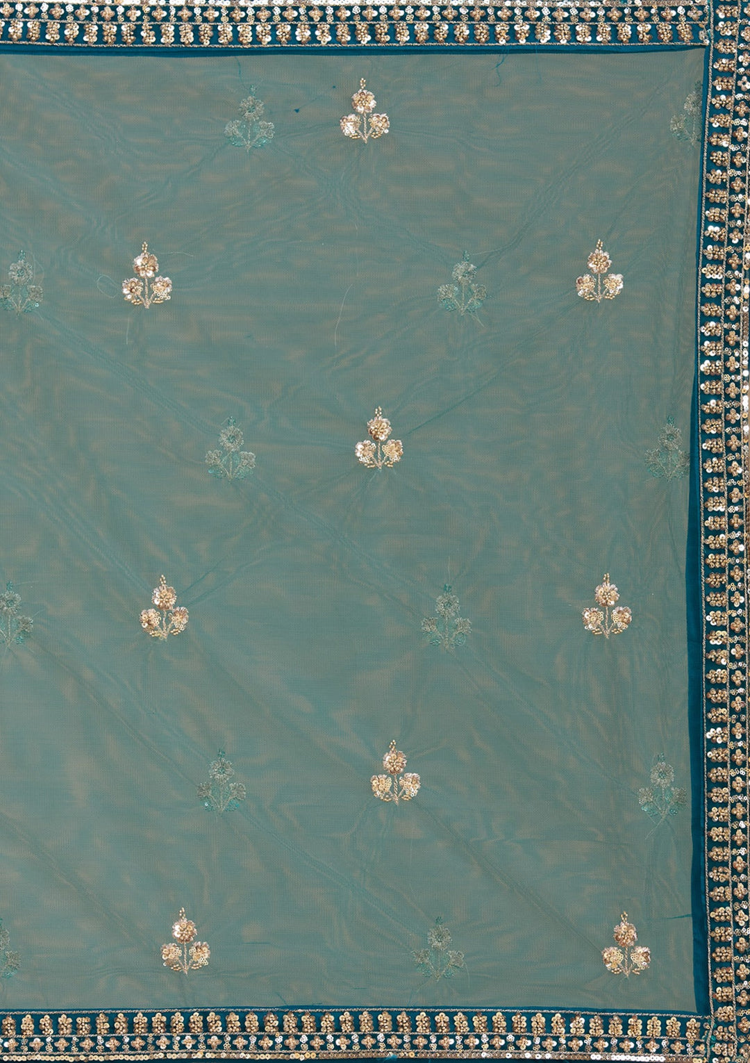 Peacock Blue Cutdana Net Readymade Lehenga-koskii