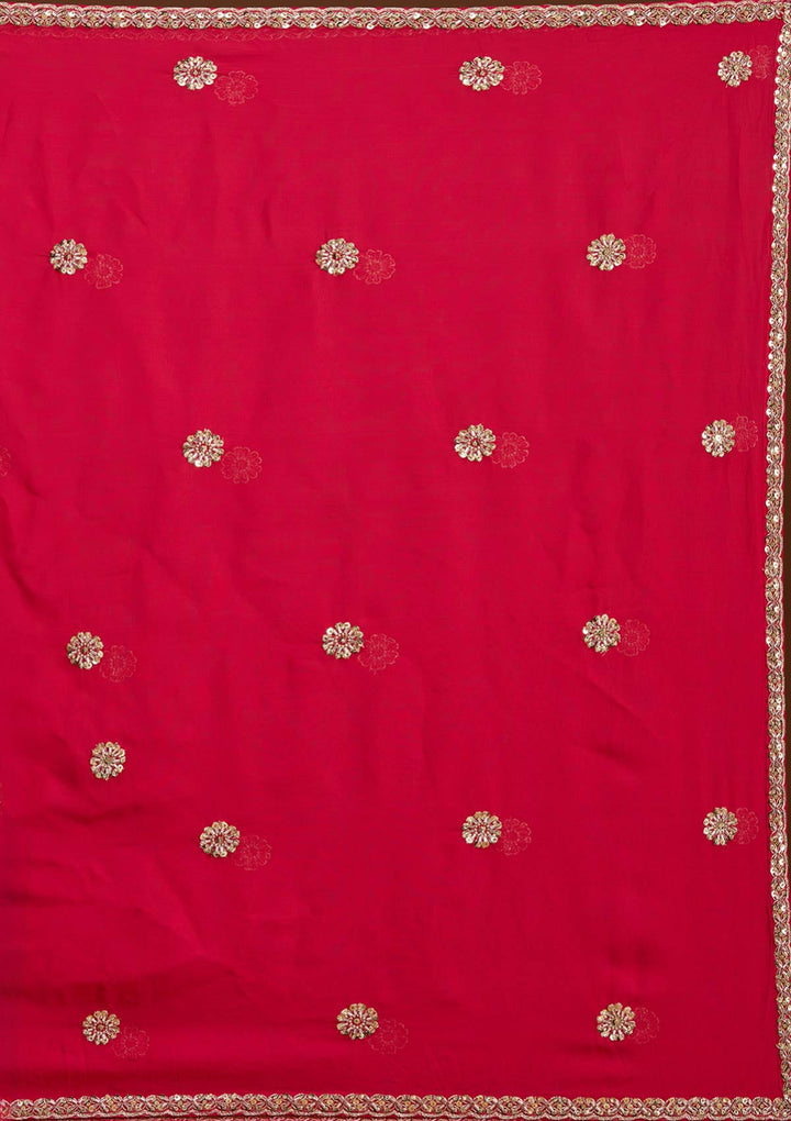 Brown Sequins Georgette Readymade Lehenga-koskii