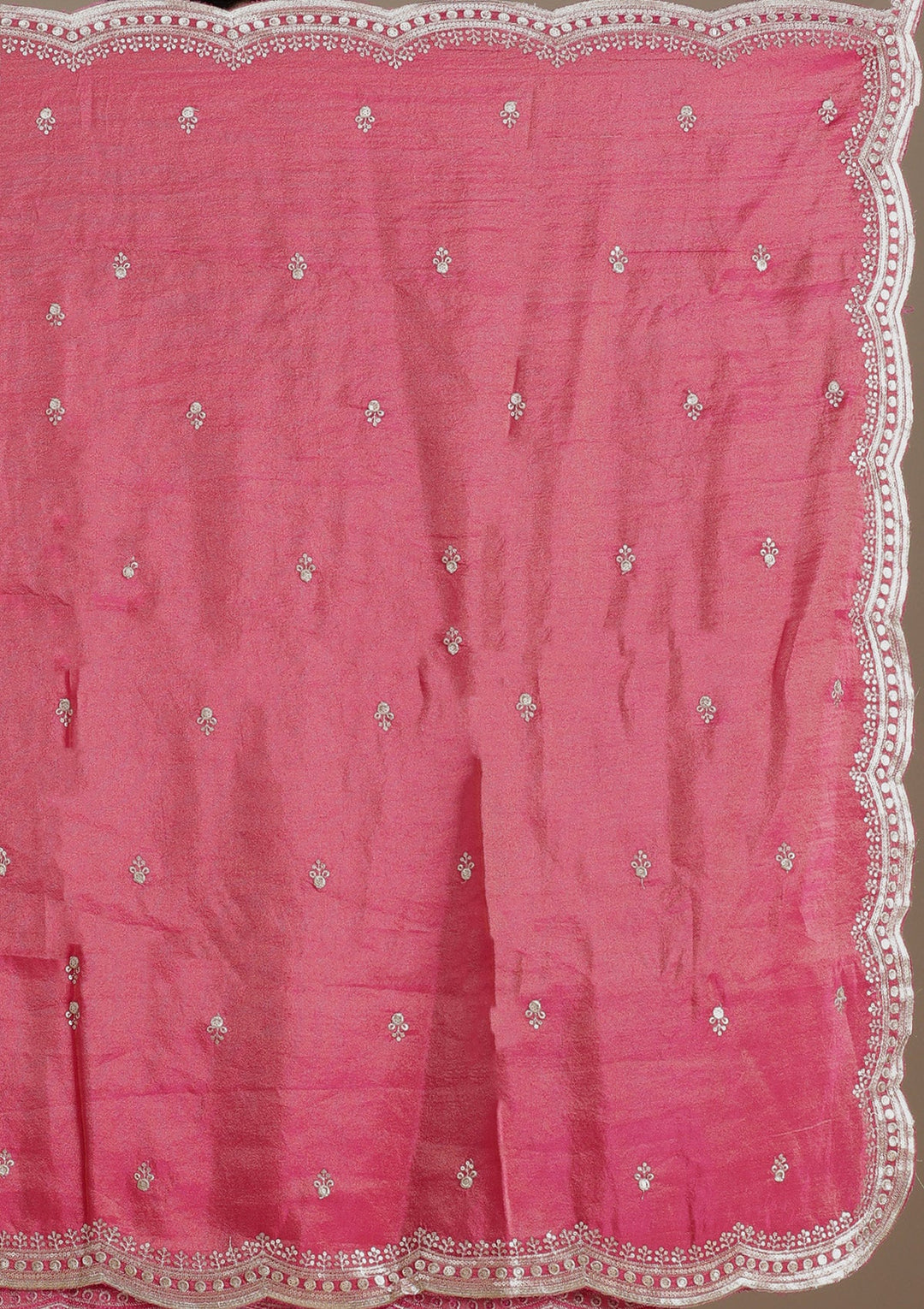 Gajari Pink Cording Banarasi Readymade Lehenga-koskii