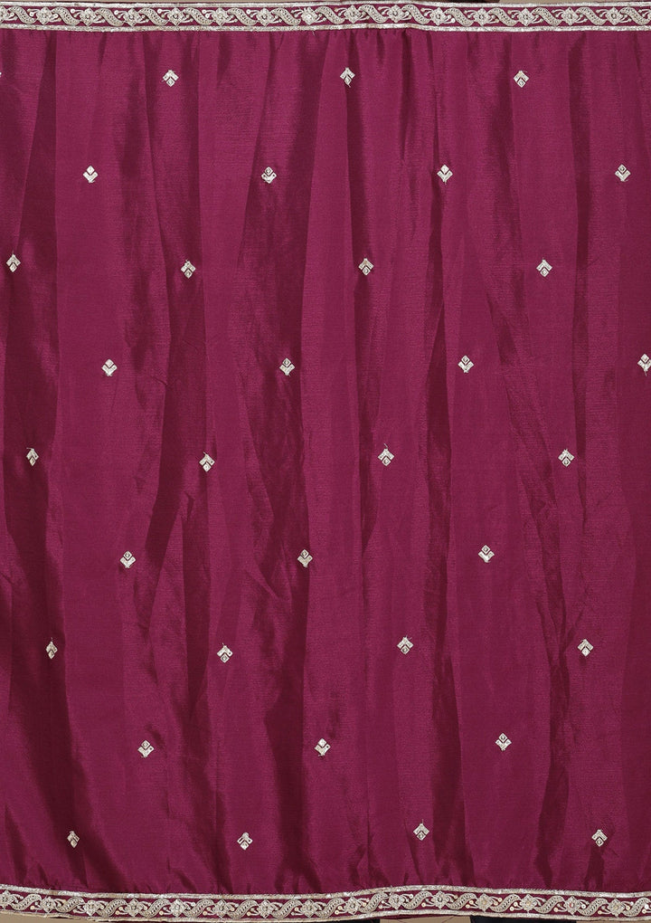 Wine Zariwork (Gold) Soft Raw Silk Readymade Lehenga-koskii