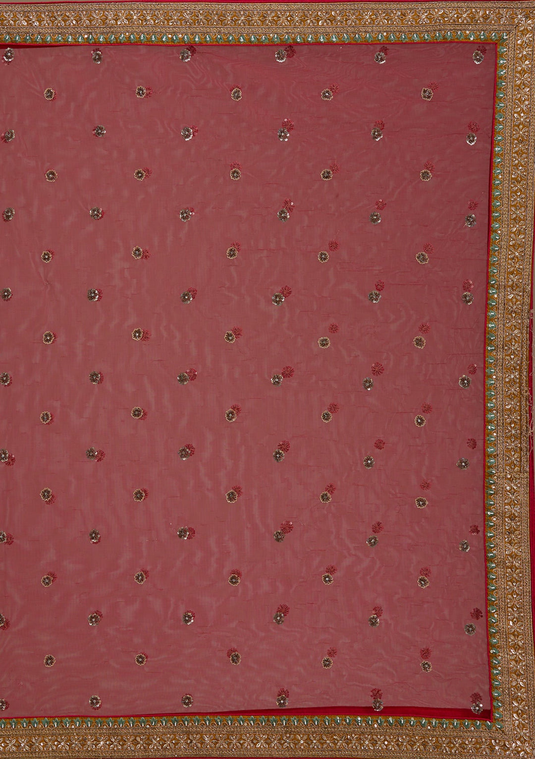 Mustard Zardosi Raw Silk Semi-Stitched Lehenga-koskii