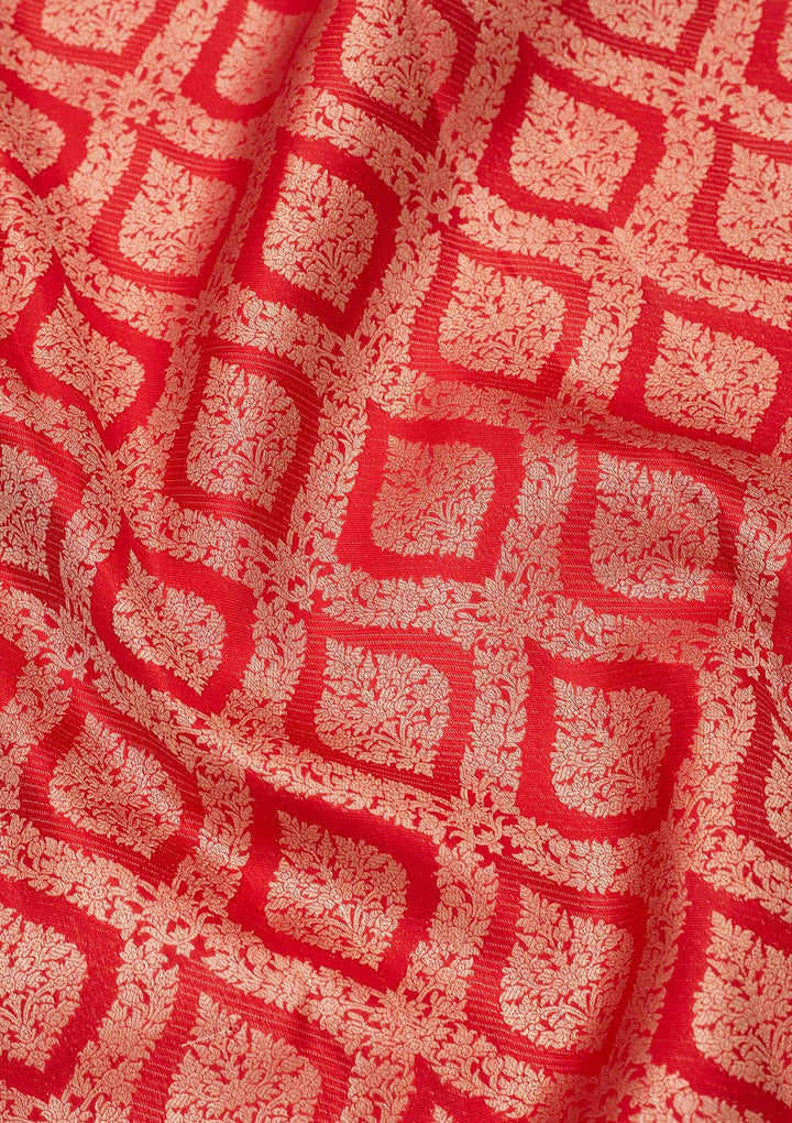 Red Zariwork Pure Silk Saree-koskii