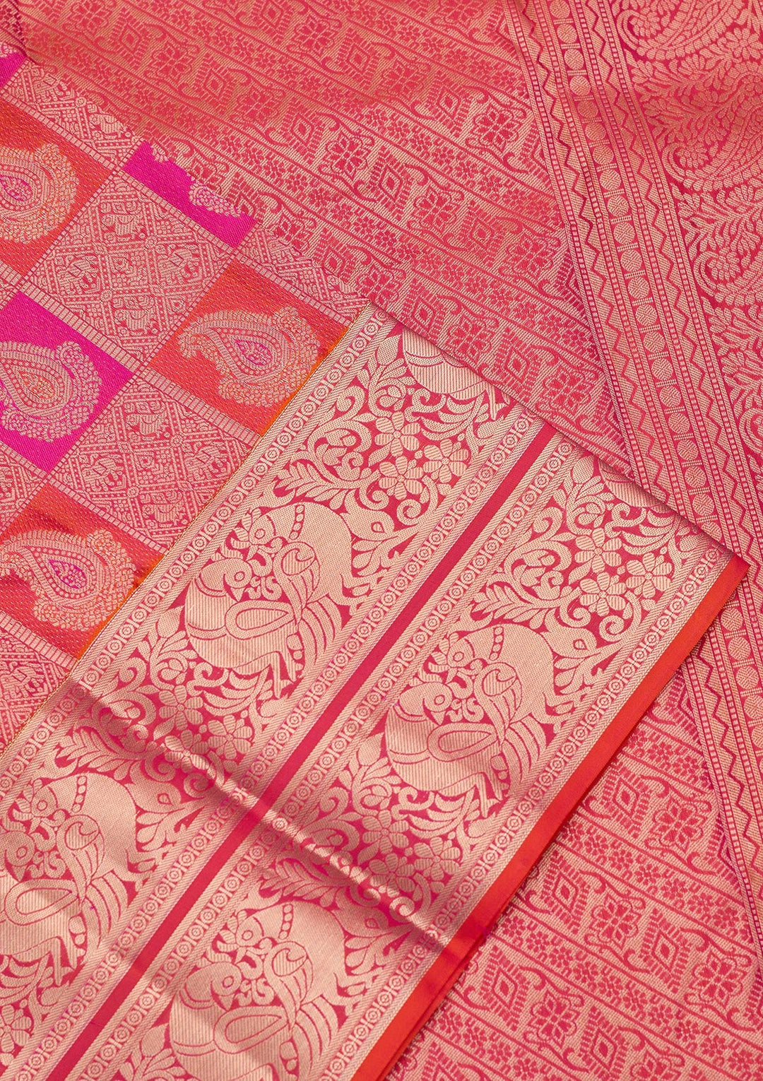 Orange Zariwork  Silk Saree-koskii