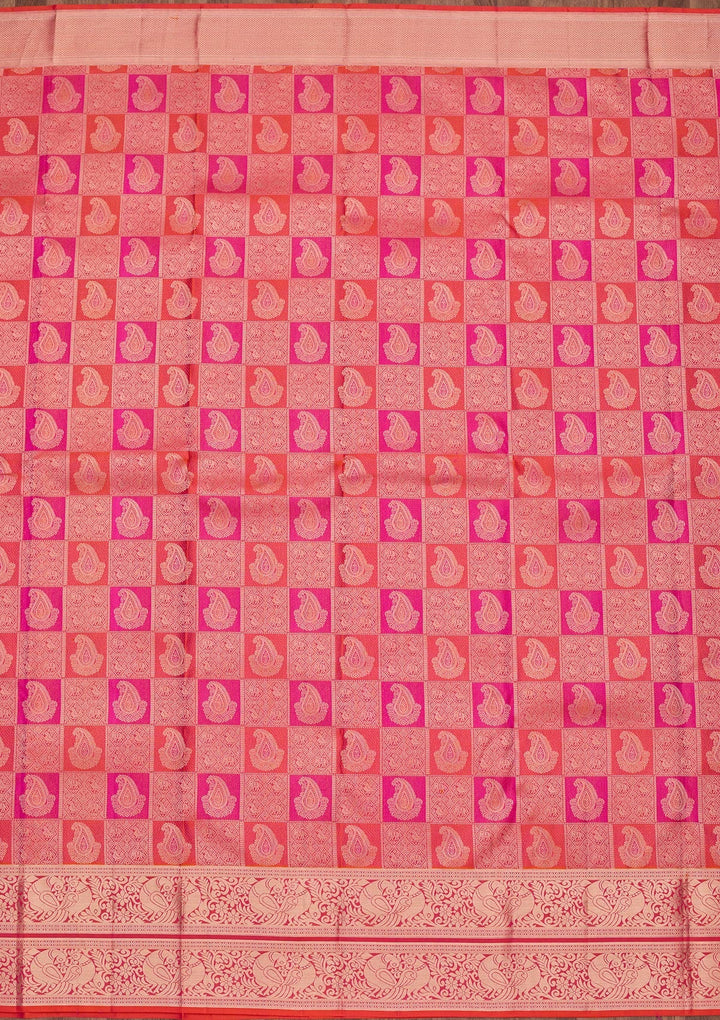 Orange Zariwork  Silk Saree-koskii