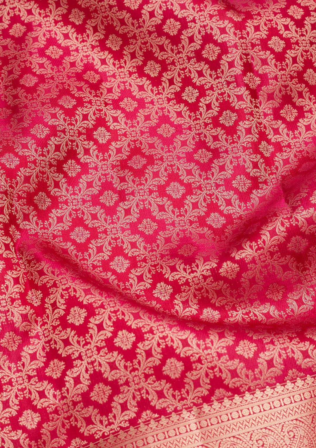 Rani Pink Zariwork Silk Saree-koskii
