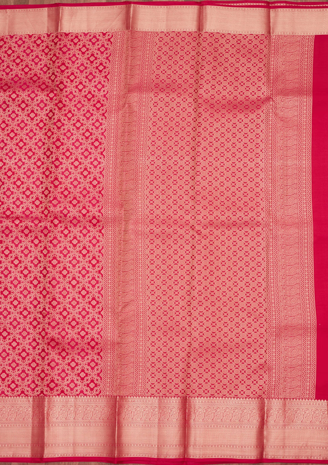 Rani Pink Zariwork Silk Saree-koskii