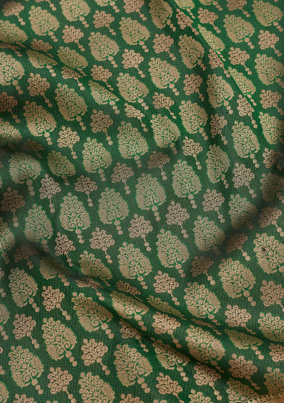 Bottle Green Zariwork Silk Saree-koskii