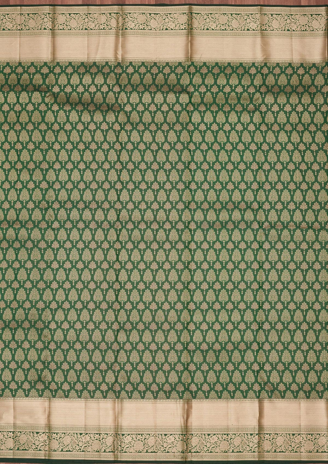 Bottle Green Zariwork Silk Saree-koskii