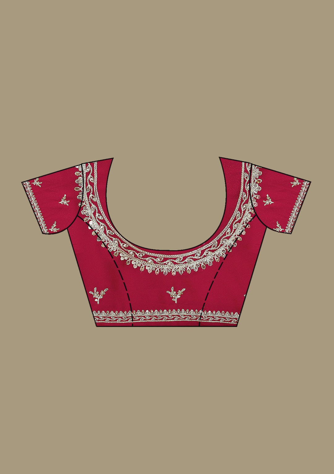 Red Zariwork Georgette Saree-Koskii