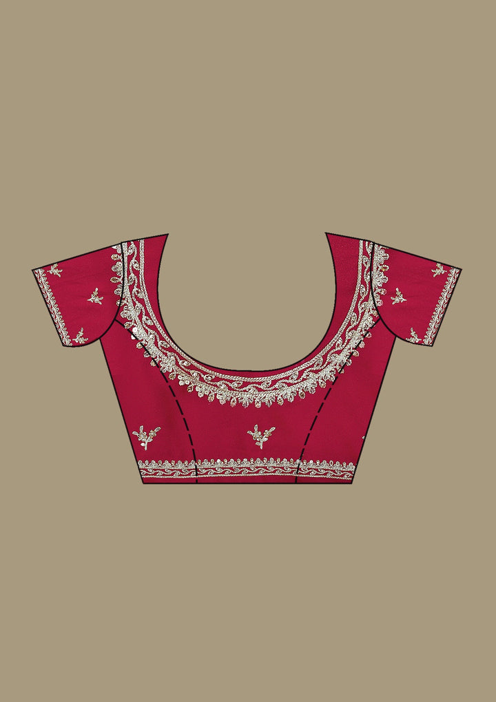 Red Zariwork Georgette Saree-Koskii