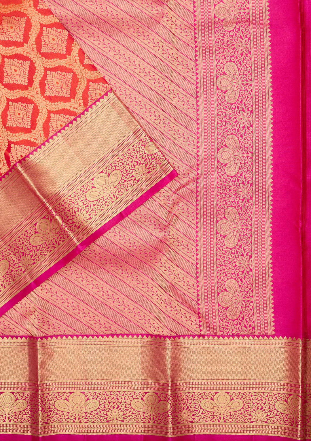 Red Zariwork Pure Silk Saree-Koskii