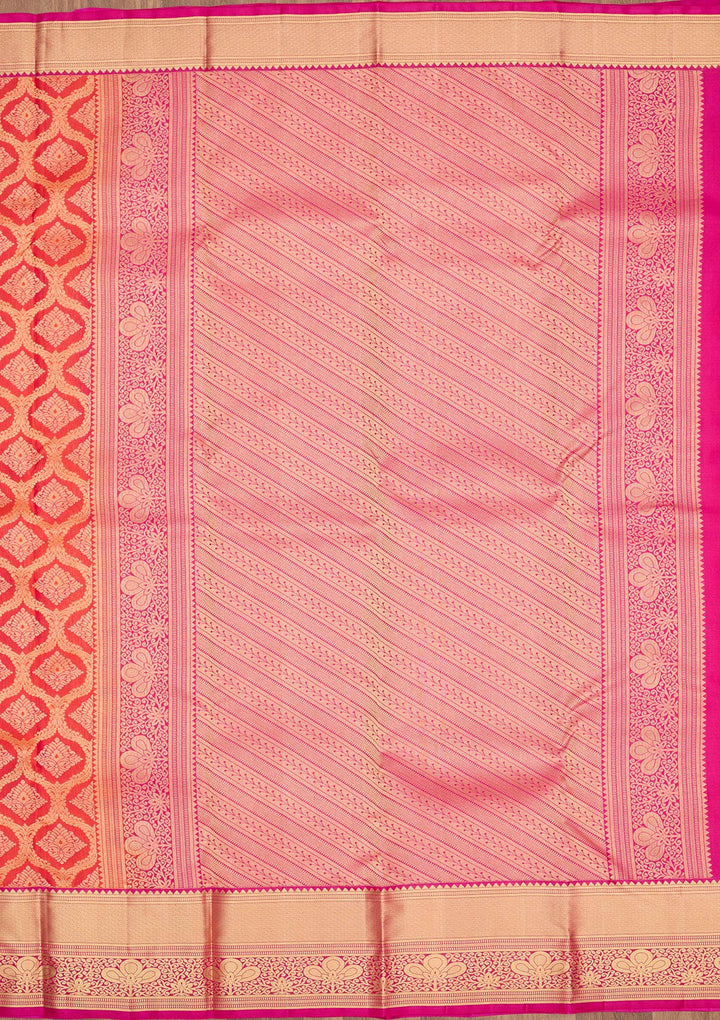 Red Zariwork Pure Silk Saree-Koskii
