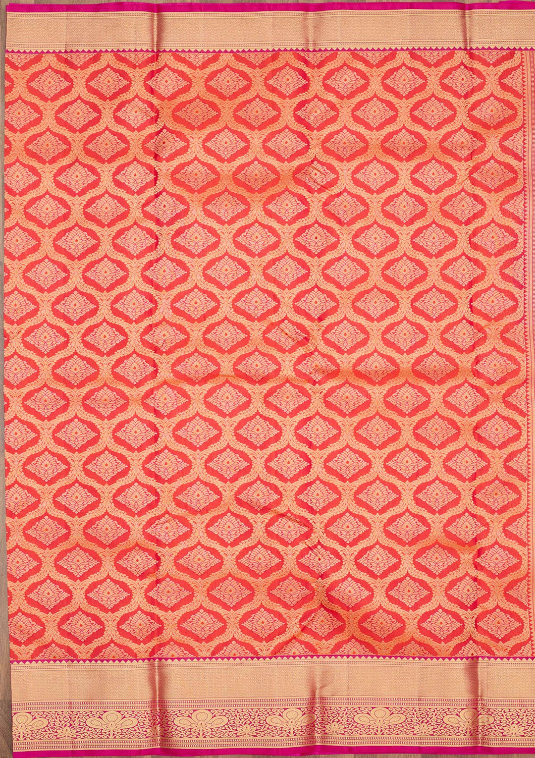 Red Zariwork Pure Silk Saree-Koskii