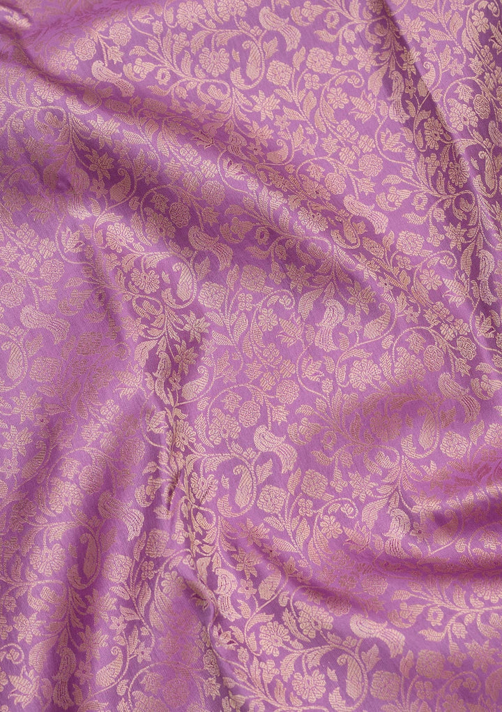Lavender Zariwork Pure Silk Saree-koskii