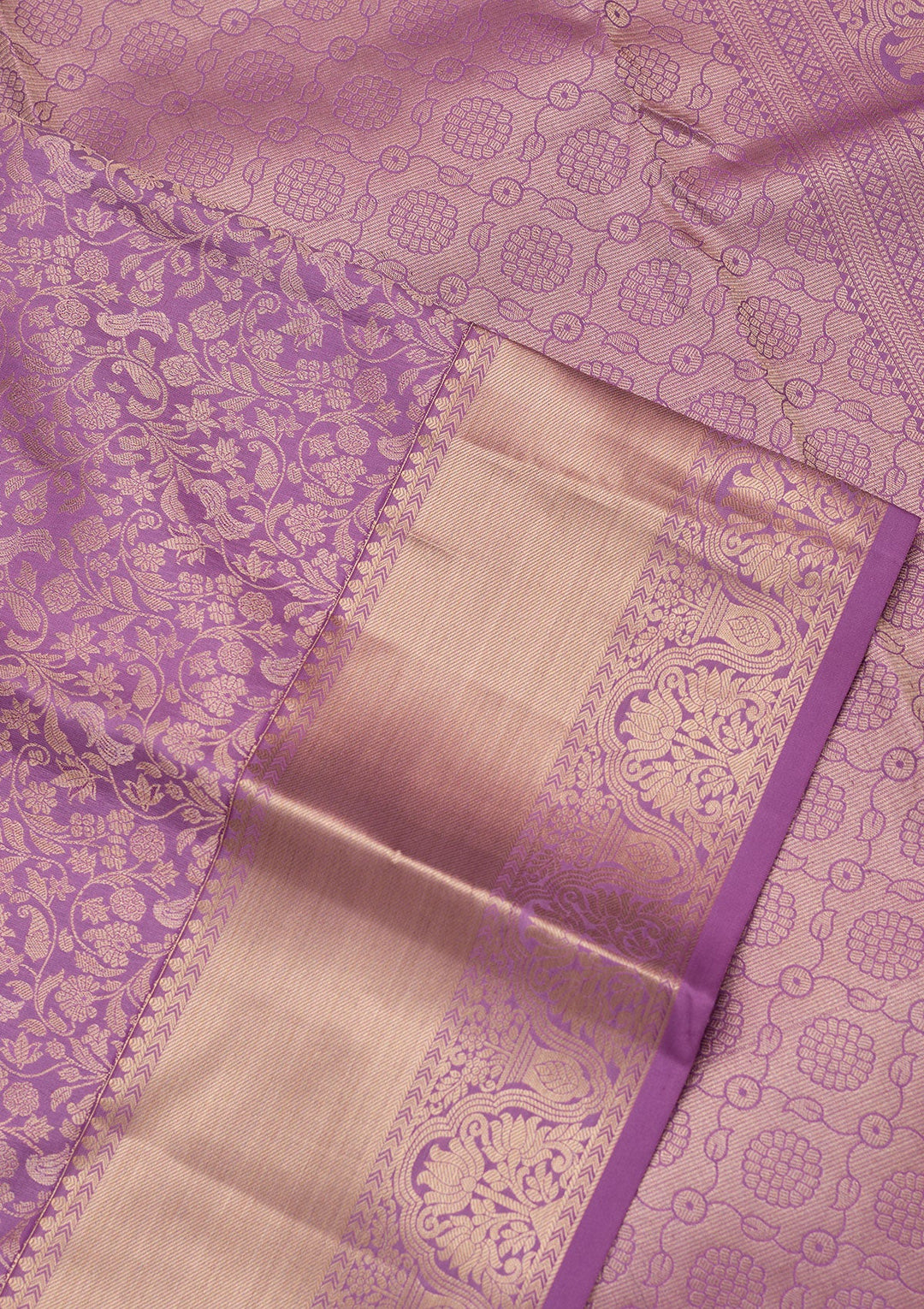 Lavender Zariwork Pure Silk Saree-koskii