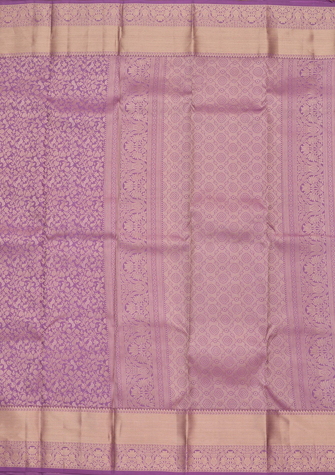 Lavender Zariwork Pure Silk Saree-koskii