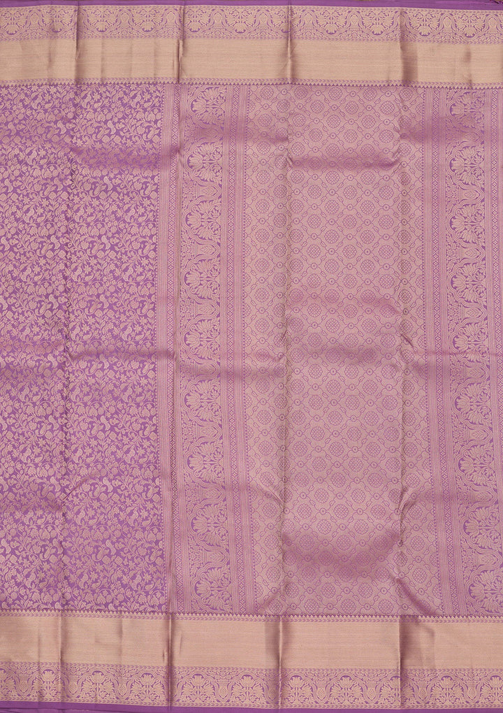 Lavender Zariwork Pure Silk Saree-koskii