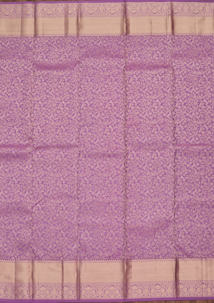 Lavender Zariwork Pure Silk Saree-koskii
