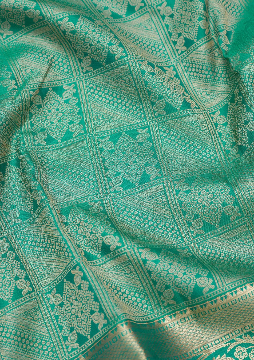 Turquoise Blue Zariwork Silk Saree-koskii