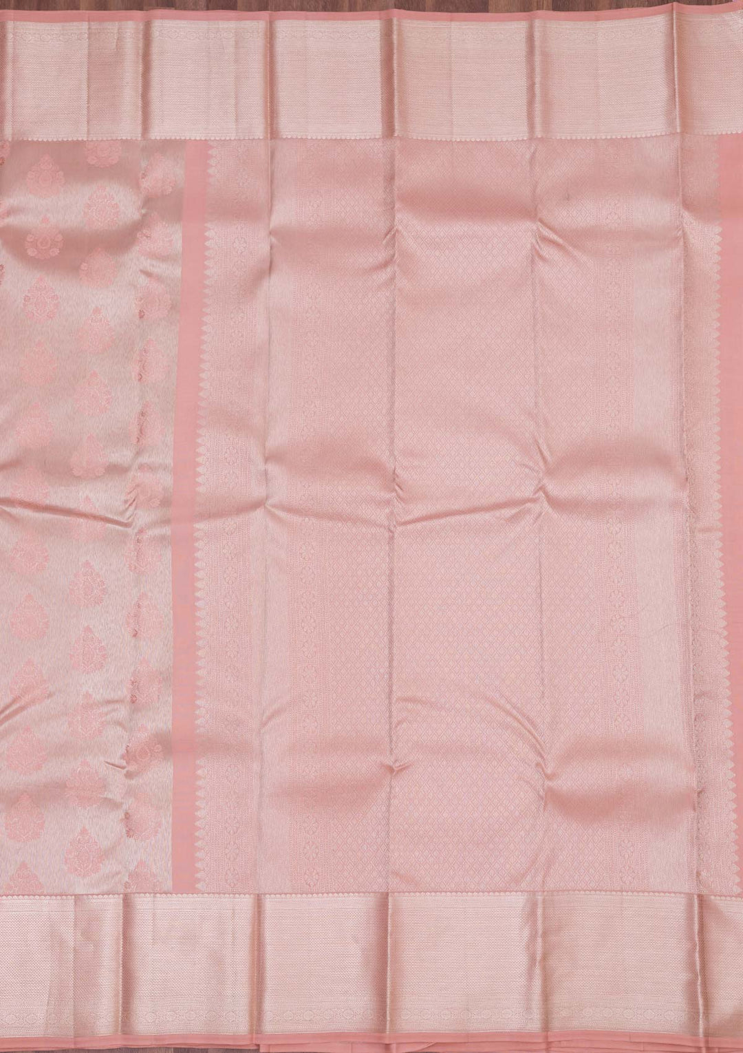 Peach Zariwork Pure Silk Saree-koskii