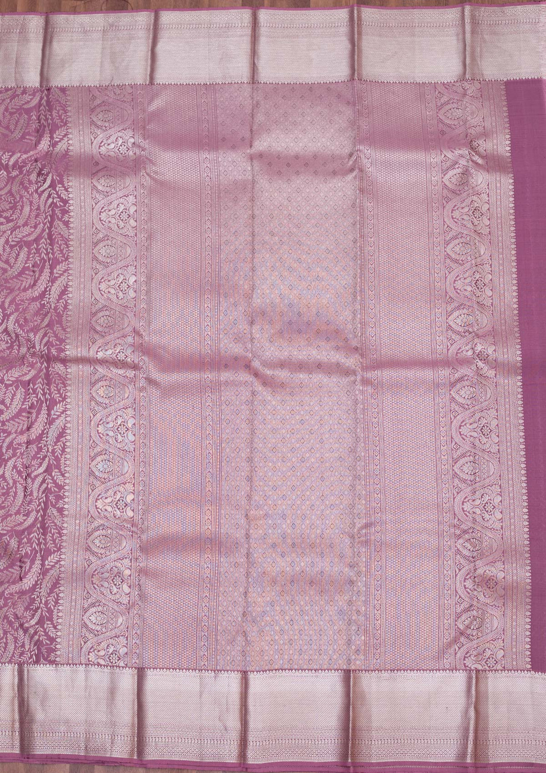 Lavender Zariwork Pure Silk Saree-koskii