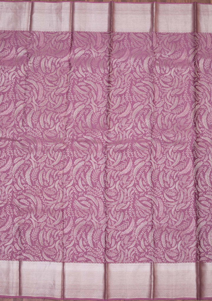 Lavender Zariwork Pure Silk Saree-koskii