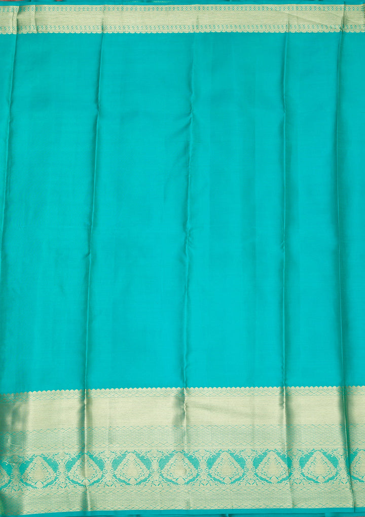 Rama Green Zariwork Pure Silk Saree-koskii
