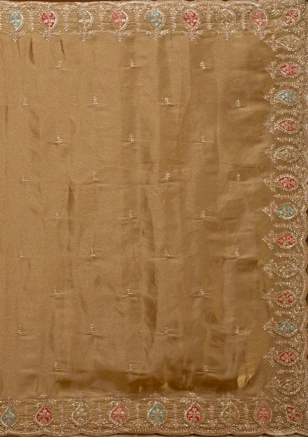 Gold Zariwork Tissue Saree-Koskii