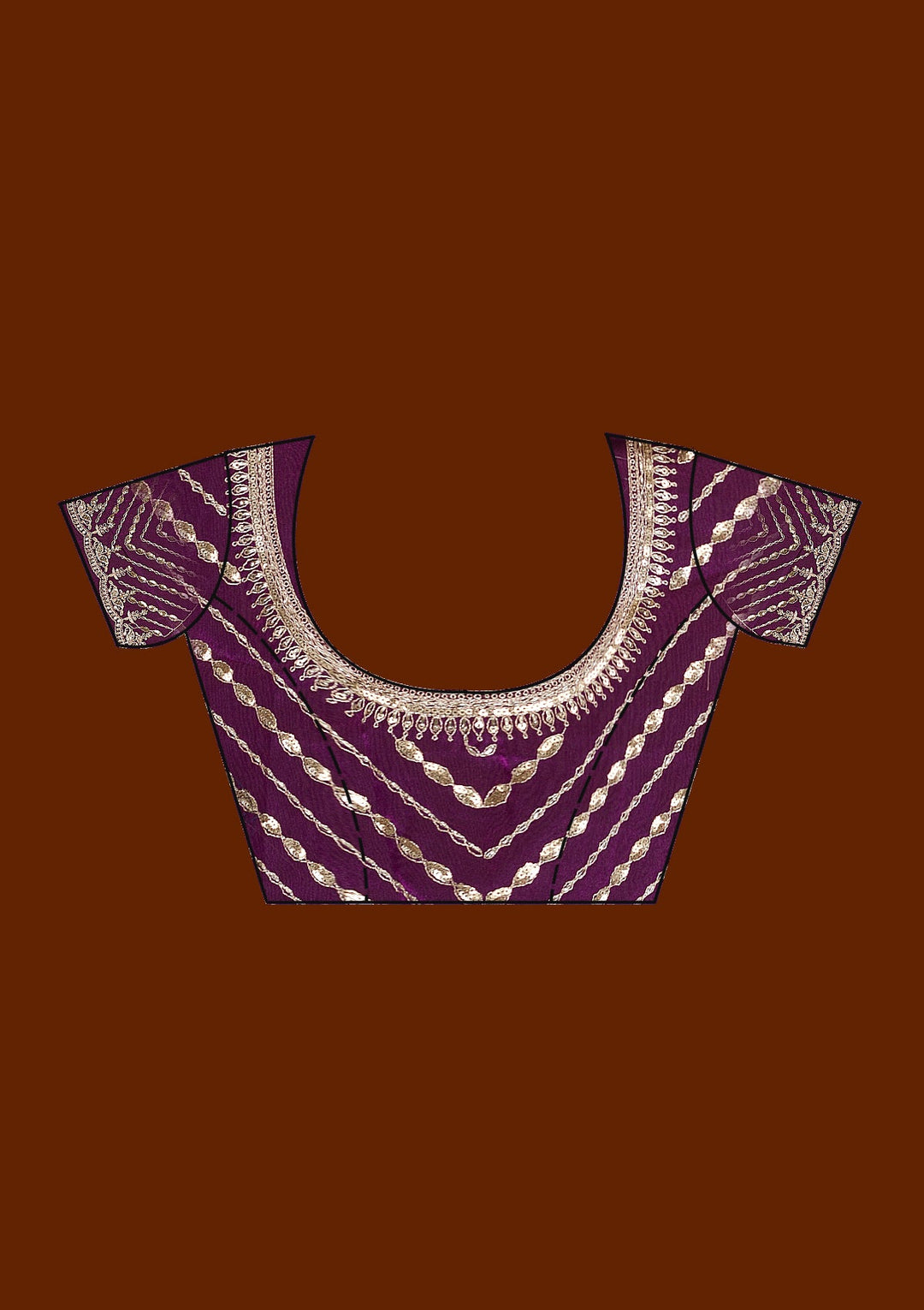 Purple Zariwork Tissue Saree-Koskii
